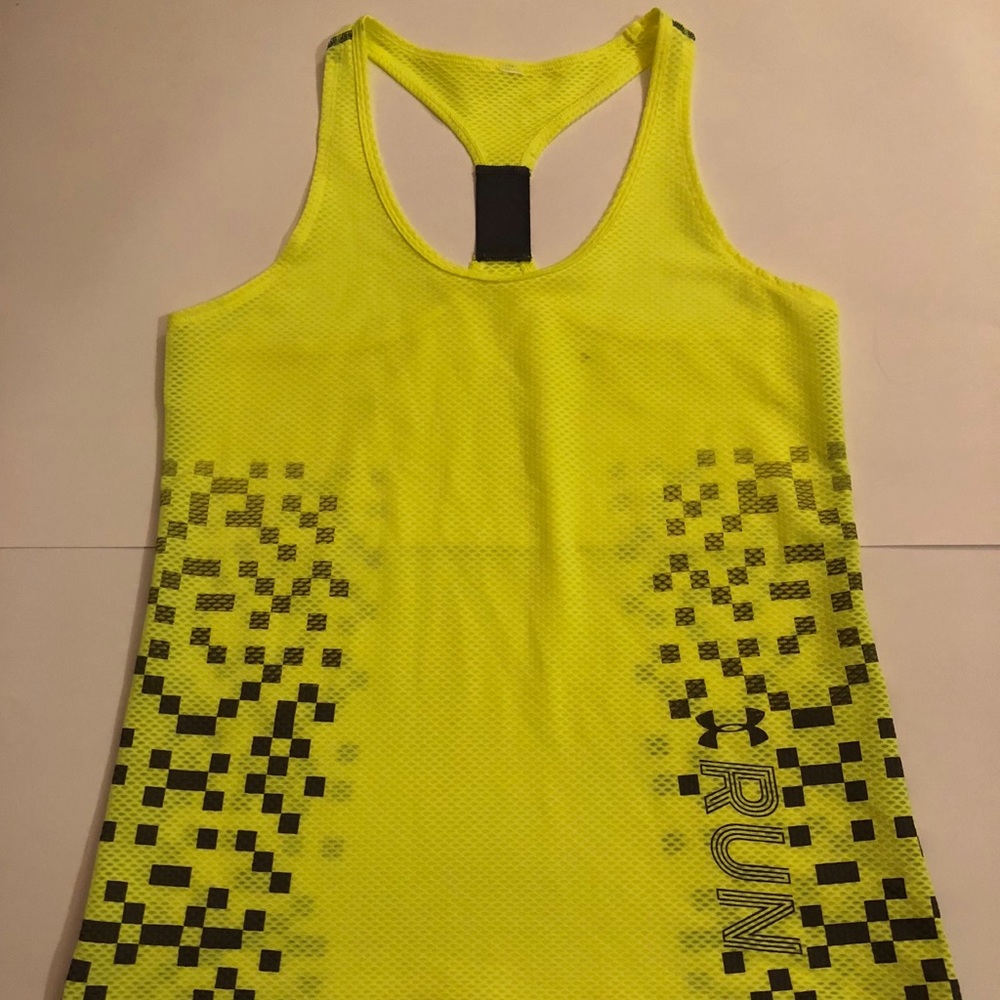 Under Armour neon yellow tank. medium.
